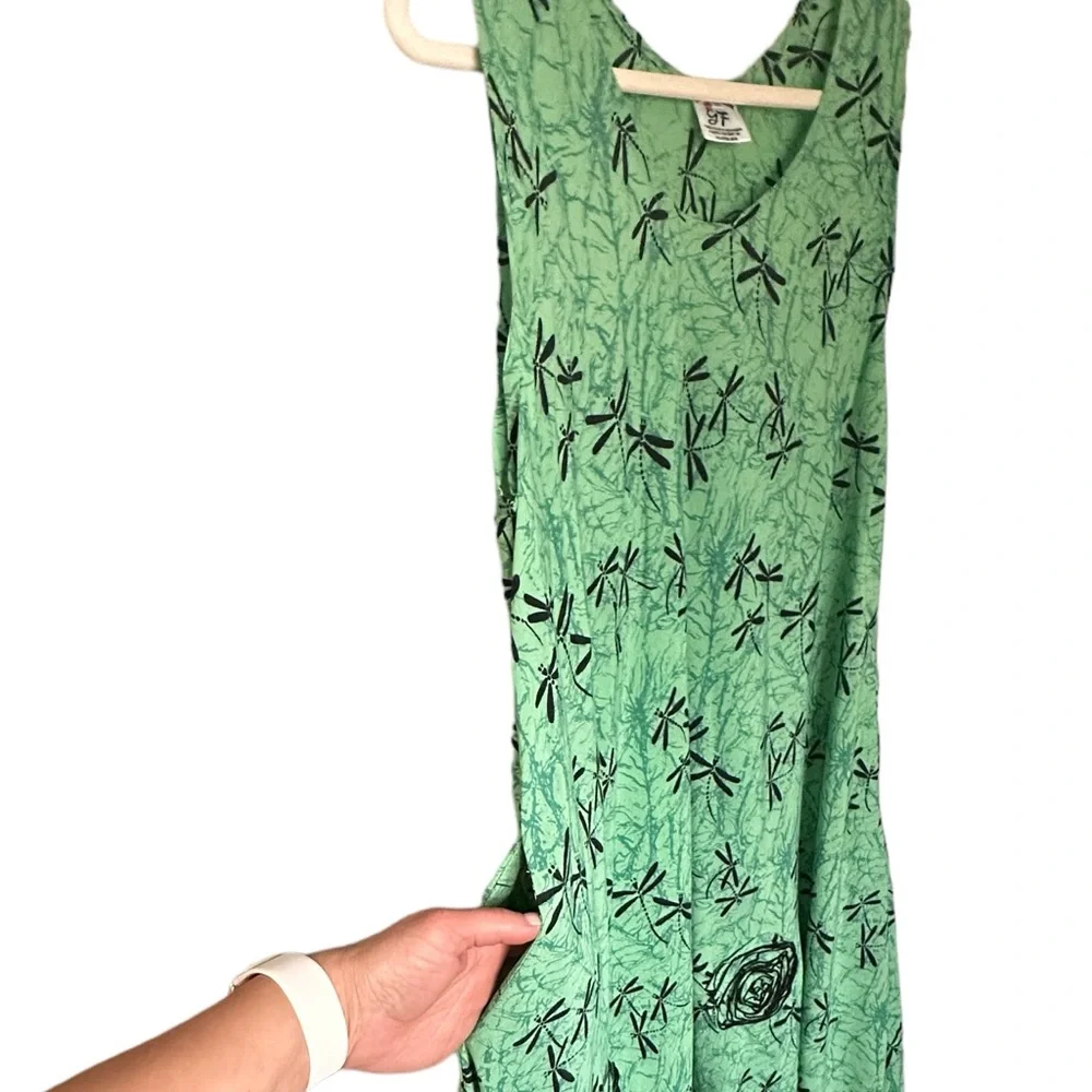 POCKETS! Maxi Dress, Dragonfly and textured flower detail OS